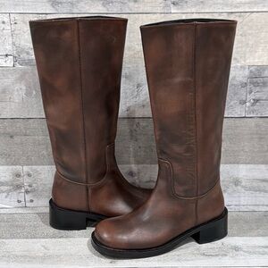 STEVE MADEN RIGGS BOOTS - BROWN DISTRESSED - SIZE - 7.5M